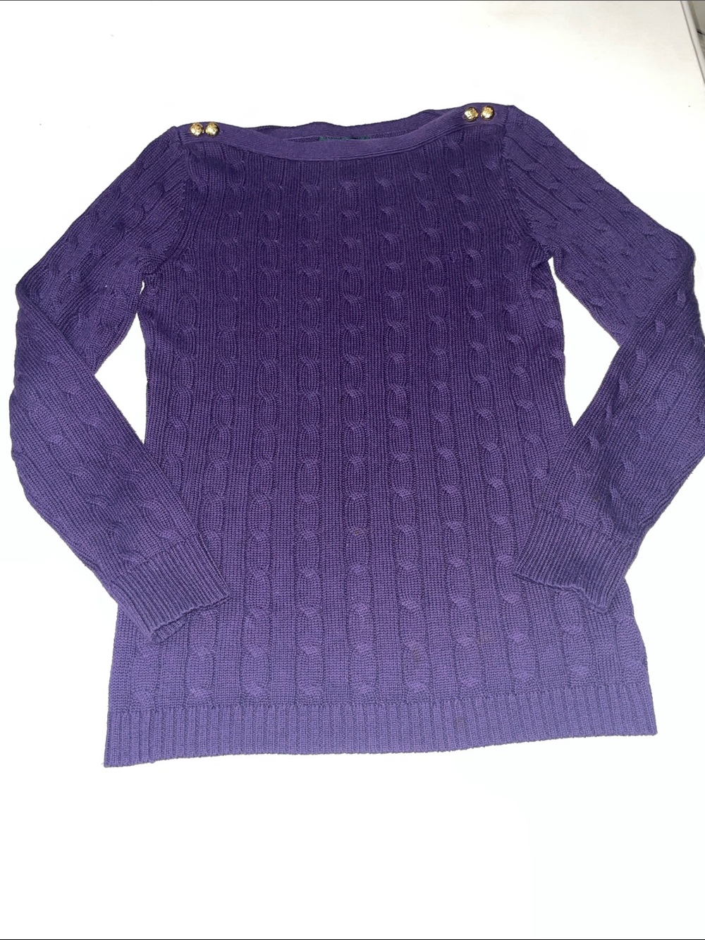 Lauren Ralph Lauren purple cable knit sweater size Medium